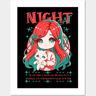 Night Cat Posters and Art